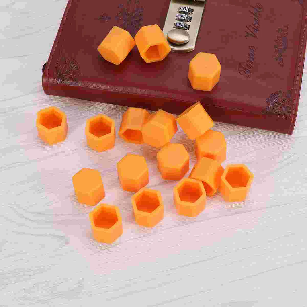 20pcs Wheel Lug Nut Covers Bolts Covers Screw Protect Caps 19mm (Orange)