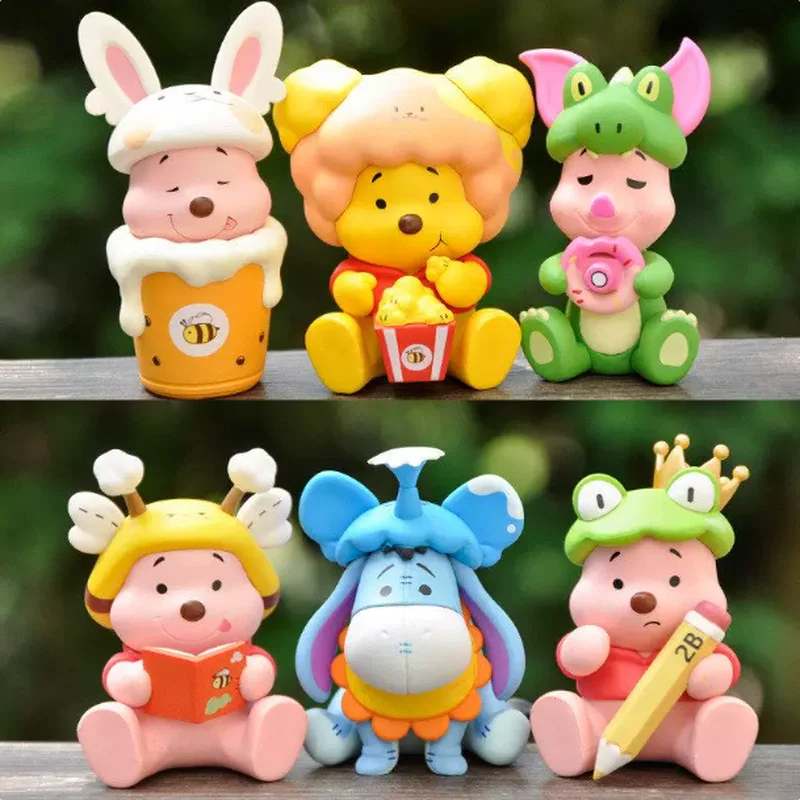 

In Stock Yellow Bear Blind Box Handmade Puppy Honey Pot Skin Clean Pig Cartoon Doll Desktop Decoration Surprise Holiday Gift