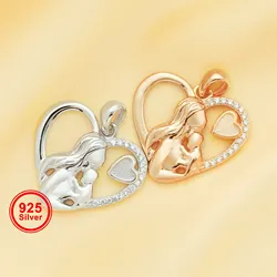 4MM Bezel Keepsake Mother Milk Resin Heart Pendant Settings,Solid 925 Sterling Silver Mom Baby Pendant,Overall Size 20MM 1431227