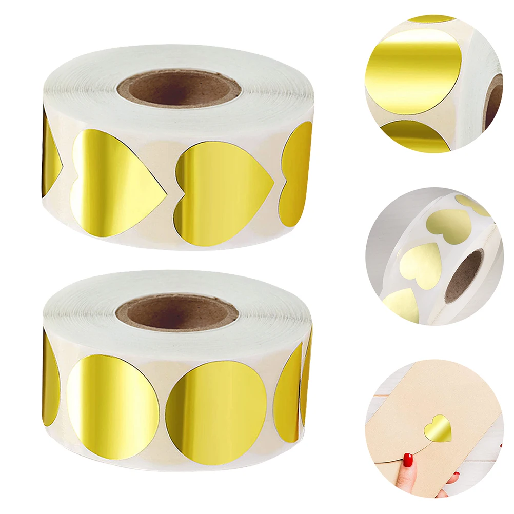 

2 Rolls Stick Seal Sticker Label Round Stickers Adorable Sealing Wedding Circle