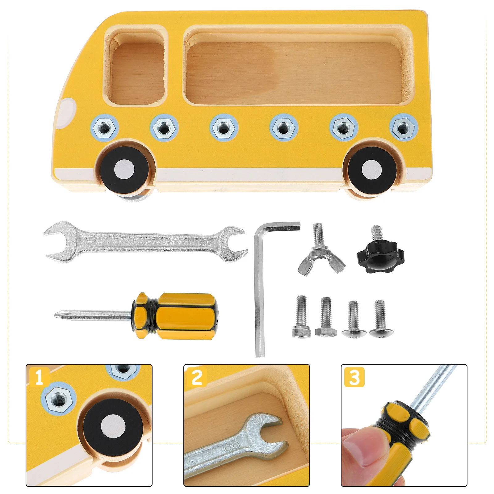 

Wooden Busy Board Nuts Screw Game Children Training Toy The Screws Khaki Toddler