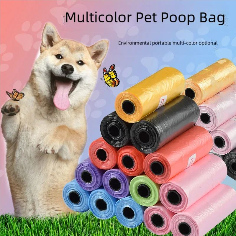 15 Bags/Roll Dog Poop Bags Outdoor Cleaning Supplies Disposable Pet Refill Bags For Dog Walks Eco Friendly Leak Proof