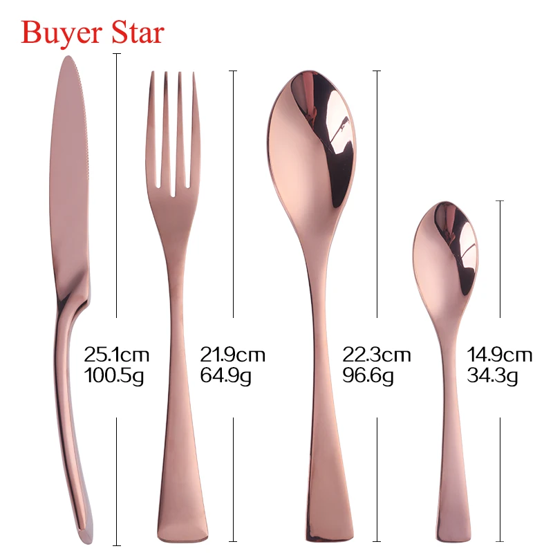 8-24PCS Buyer Star Stylish Tableware Set Flatware Cutlery Stainless Steel Utensils Kitchen Dinnerware Include Knife Fork Spoon