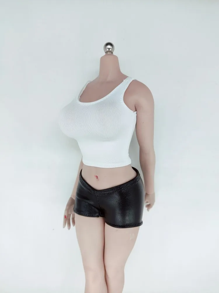 1/6 Scale female dolls clothes black white vest for 12'' action figure body model