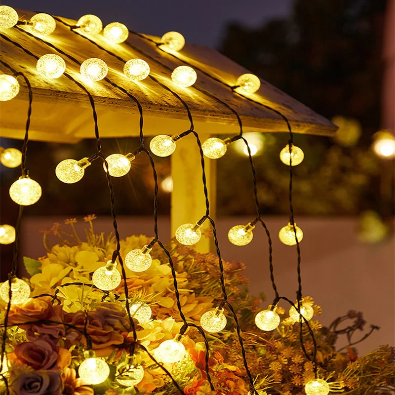 8 Modes Bubble Ball String Lights LED Battery Operated Indoor Wedding Fairy Lights for Holidays Party Room Home Decorations