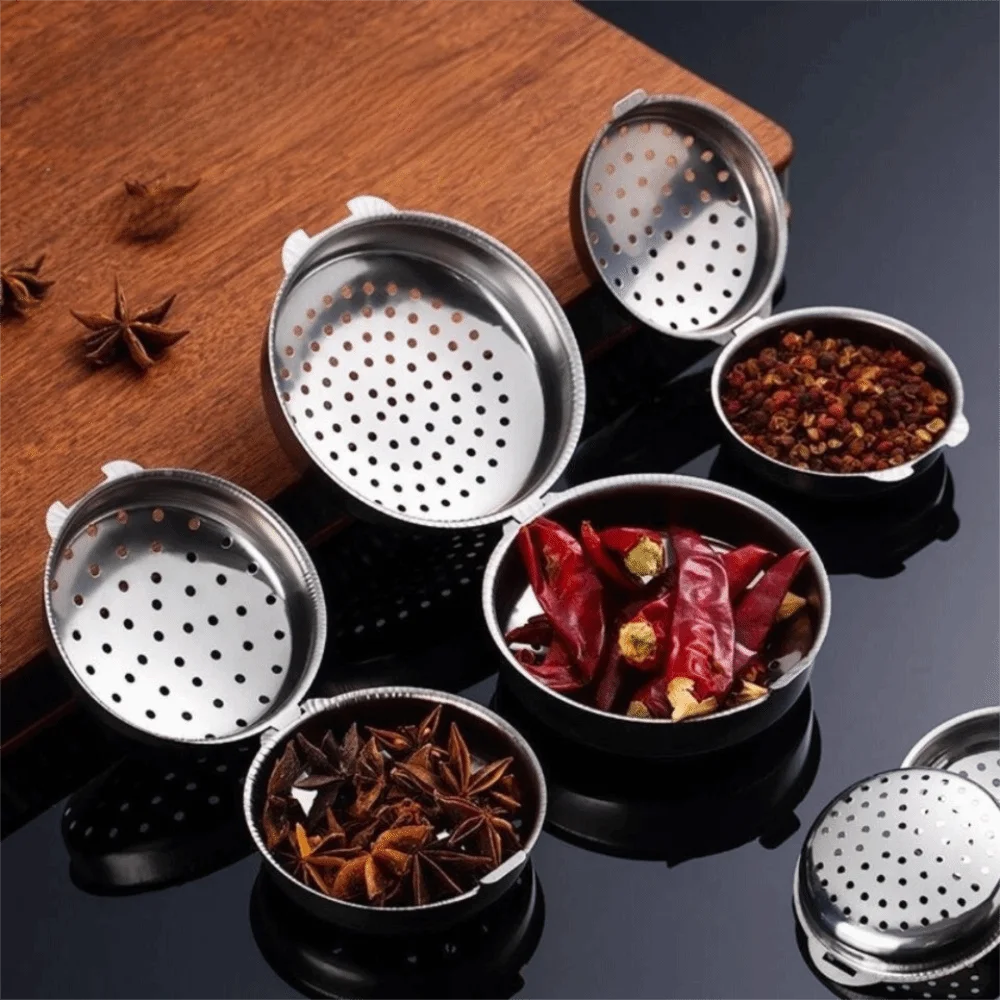 

8/10Pc 304 Stainless Steel Spice Infuser Rust-proof 4 Size Tea Strainer Buckle Design Reusable Seasoning Balls Filter Restaurant