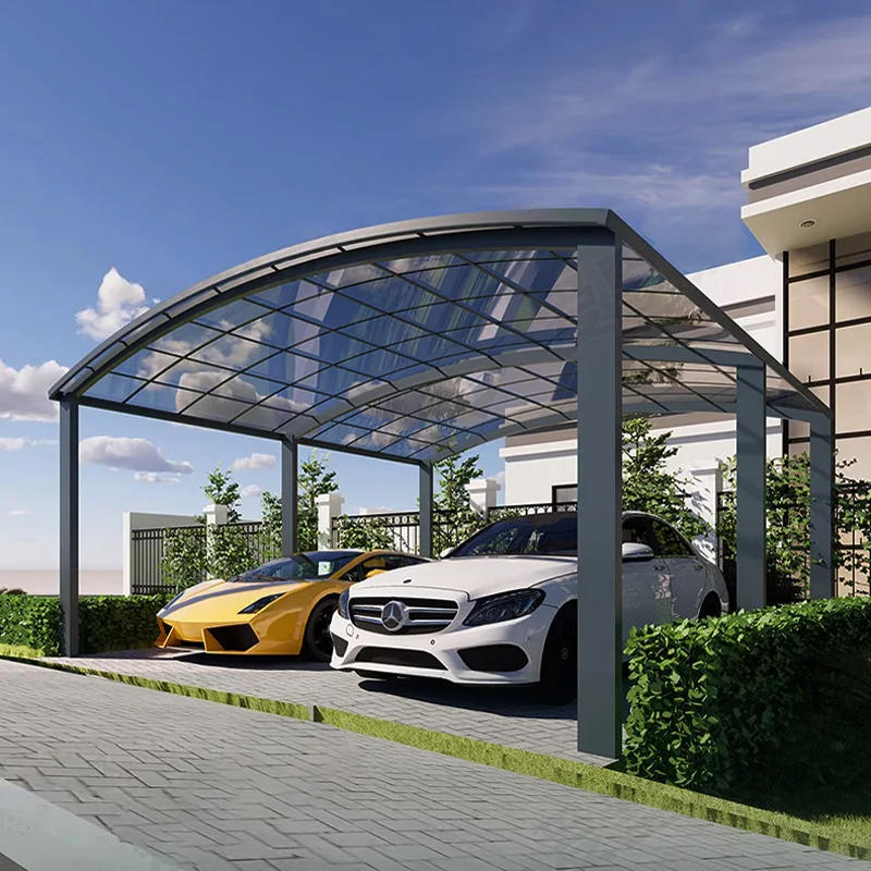 OneAlu Aluminum Alloy Carport, Waterproof Outdoor Car Canopy with UV Protection for Garden Villa Parking Shelter