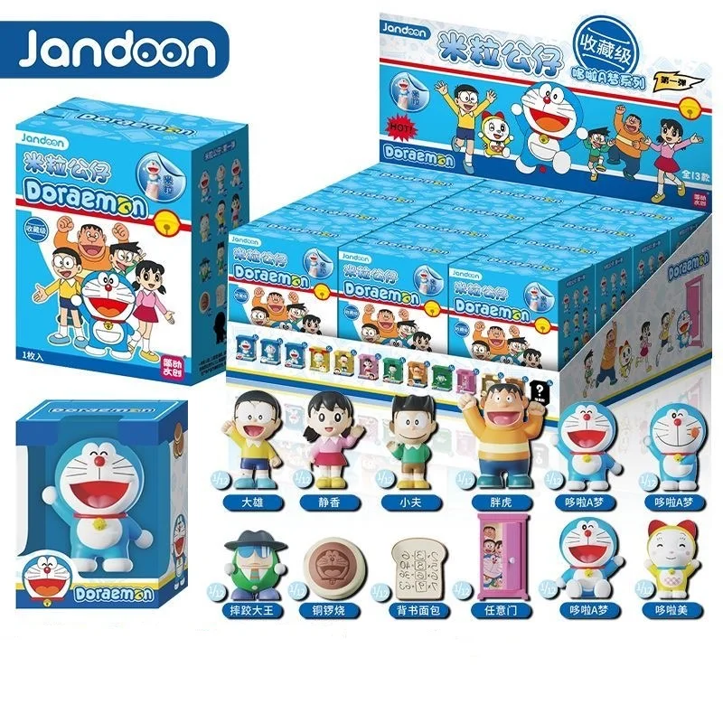 Jandoon Original Doraemon Blind Box Figura de Colección, Muñeco de Arroz Shizuka Dorami, Mini Figura de Acción, Modelo de Juguete, Adorno, Colección, Regalo