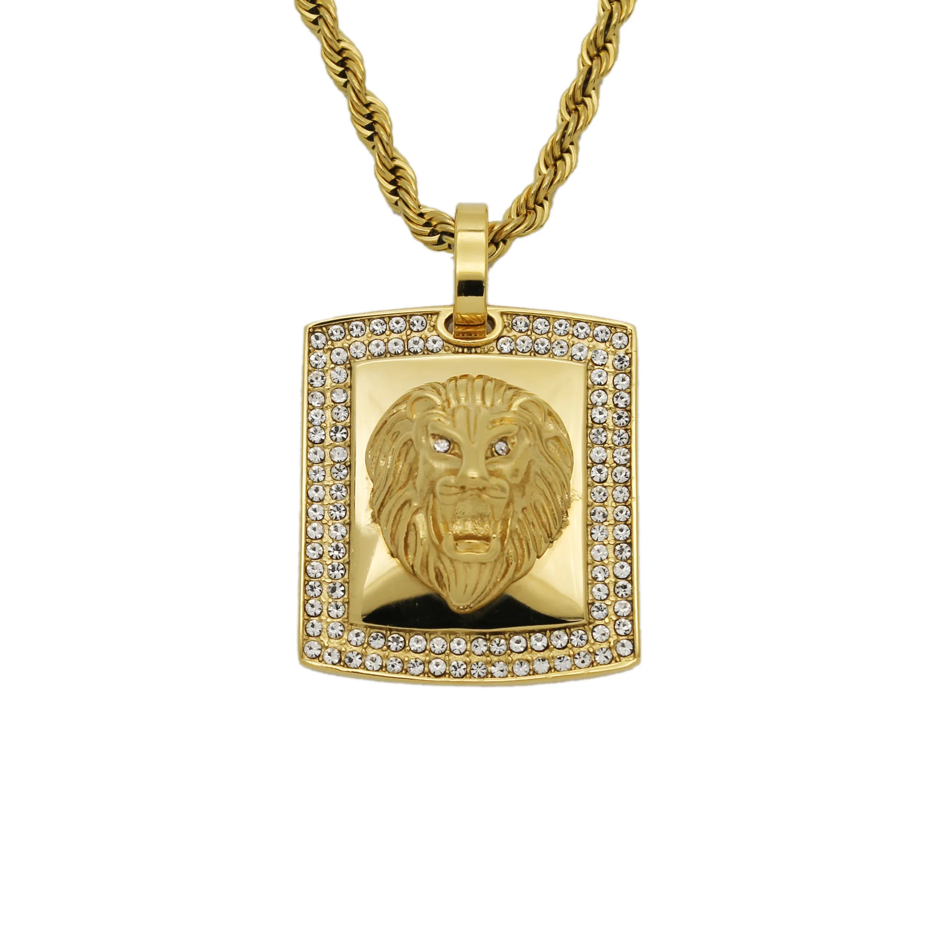 HIp hop Lion Head Pendant Necklace Fashion Menstainless steel Necklace For Boy Best Gifts Fashion Accessories Jewelry