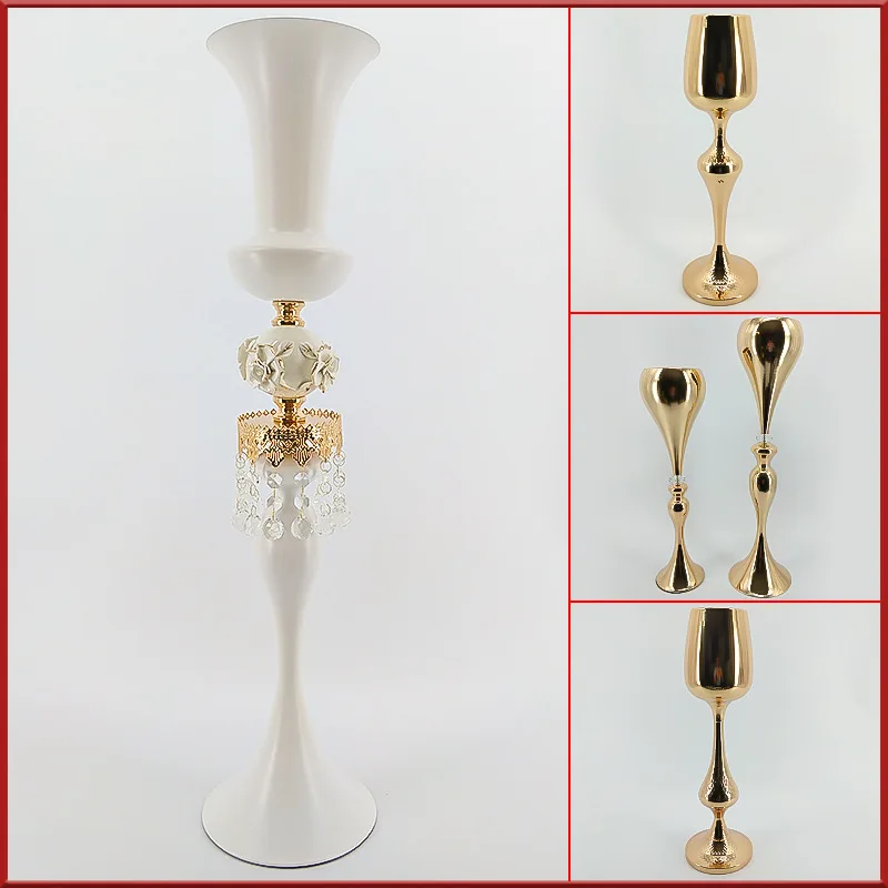 New wedding prop table, flower vase, travel guide, European style gold iron wrought flower vessel, main table, sign-in desk deco