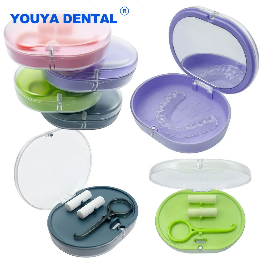 

2 layers Dental Braces Retainer With Mirror Mouth Guard Orthodontic Denture Cleaning Tooth Invisible Teeth Container Oral Hygien