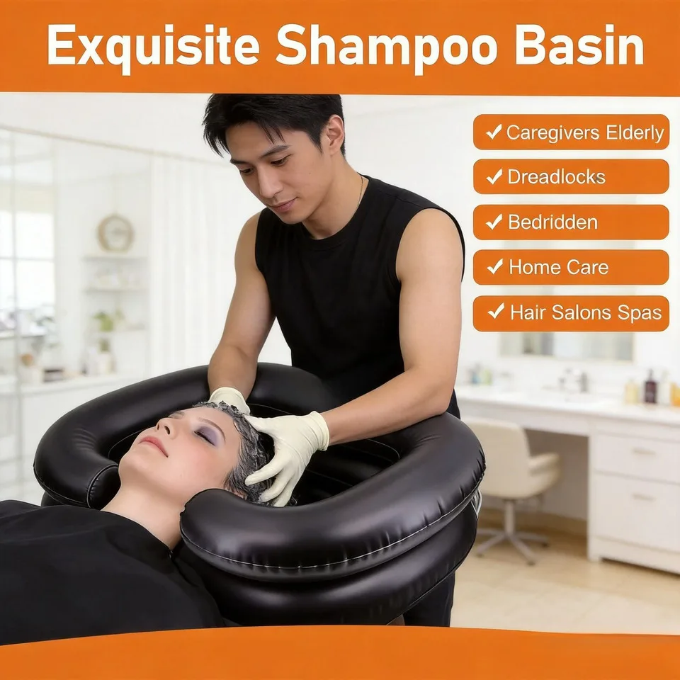 

Inflatable Shampoo Pillow For Adults Kids Portable PVC Hair Washing Basin Bed Head Washer For Pregnant Bedridden Home Care