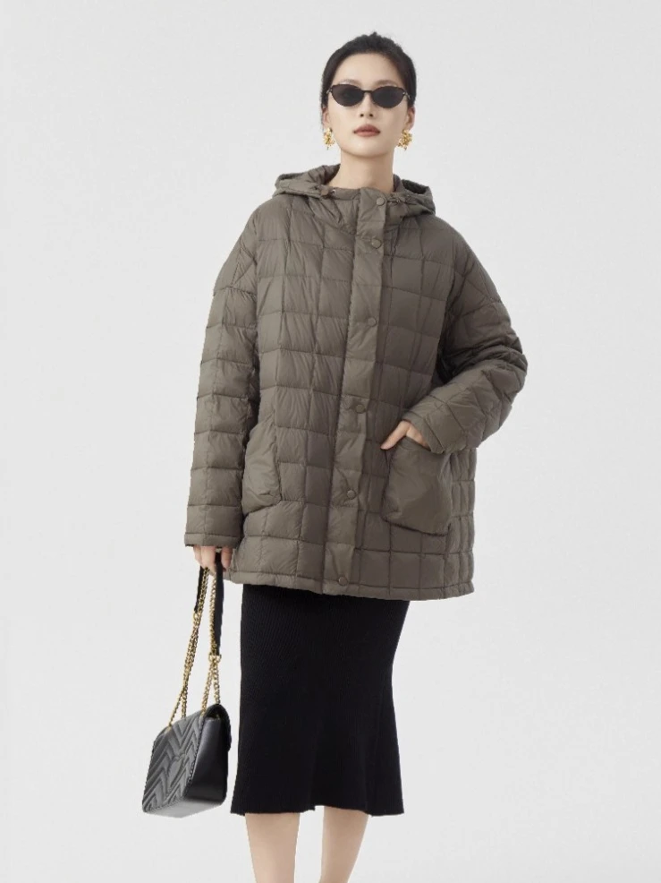 Winter New Fashion Women's Down Jacket Commuting Hooded White Duck Down Lightweight Down Jacket