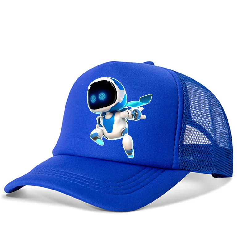 Astro Bot Kids Vintage Mesh Baseball Cap Adult Sun Hat Adjustable Breathable Sun Caps Summer Parents-child Hats Birthday Gifts