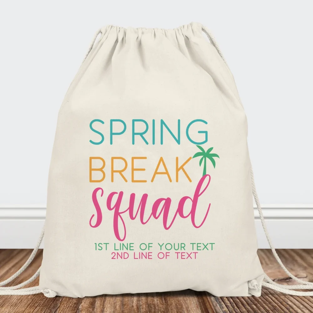 Spring Break Bags,Custom Spring Break Gift Bags for Beach Girls Trip, Spring Break Squad Gifts,Break 2024 Drawstring Favor Bags