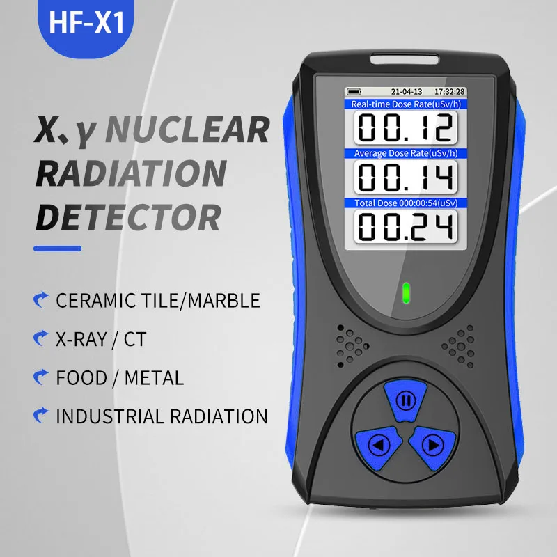 HFS-10 Nuclear Radiation Detector 2.0 Inches Color Display Geiger Counter Dosimeter X β γ Ray Lithium Battery Tester