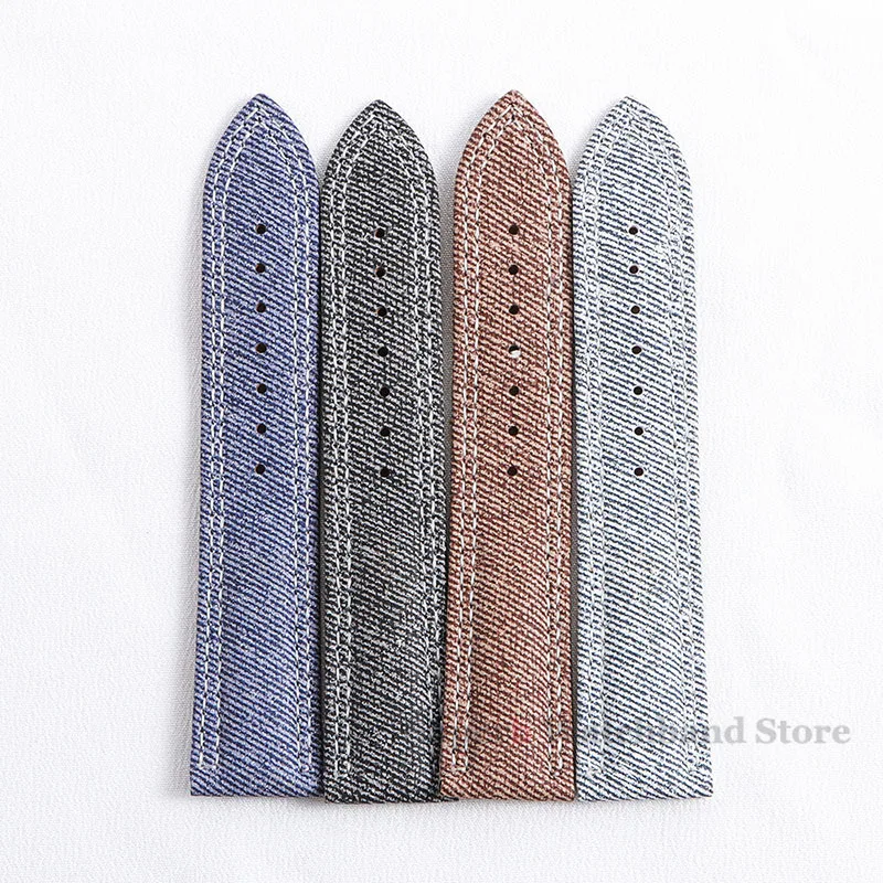 Denim Pattern Nylon Watchband 18mm 20mm 22mm Vintage Leather Strap for Huawei Gt2/3 Smart Watch Wristband for Men Women