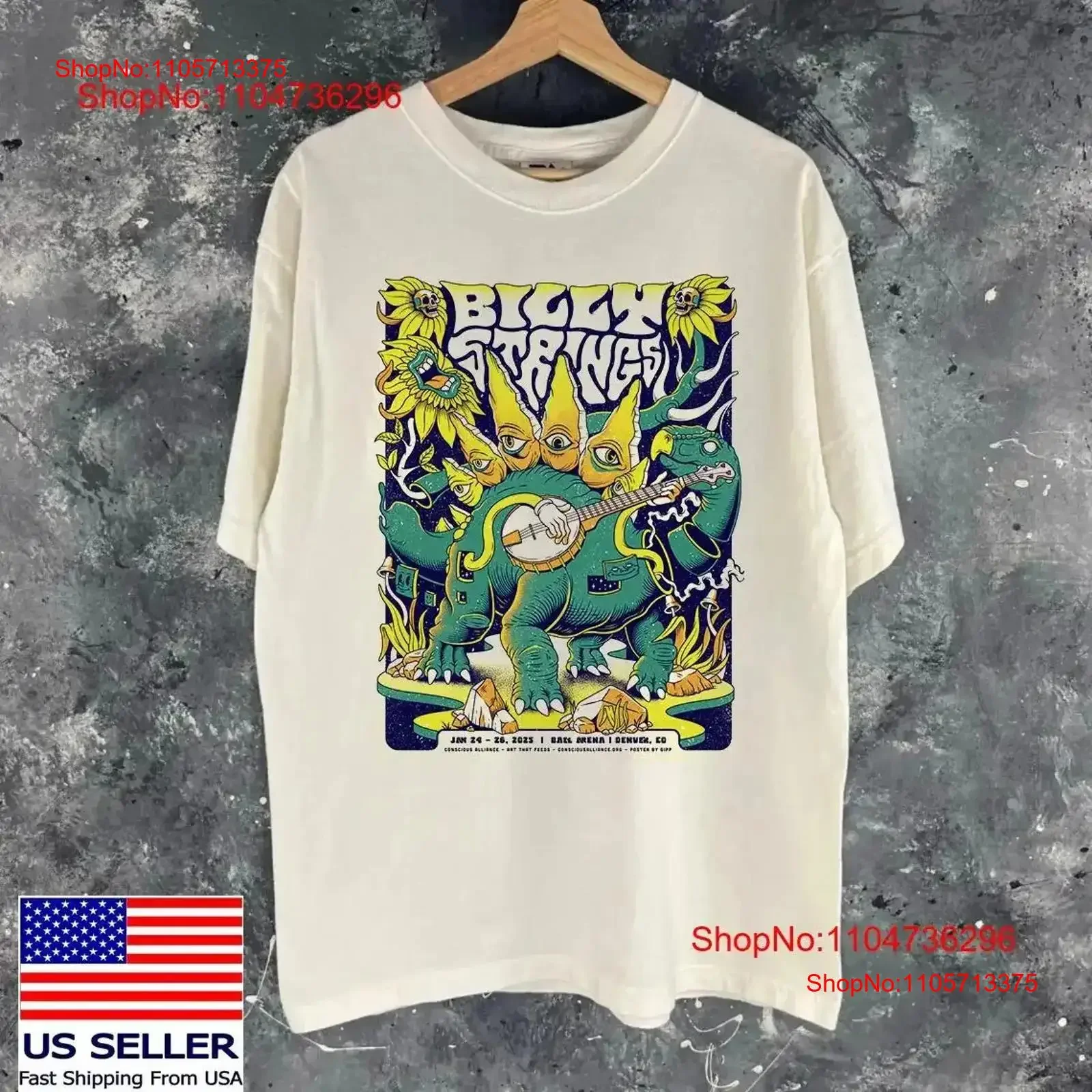 Billy Strings Live In Denver January 2025 T Shirt Full Size S 5XL SS472 vintage Washed homme Stretched designer clothes Soft