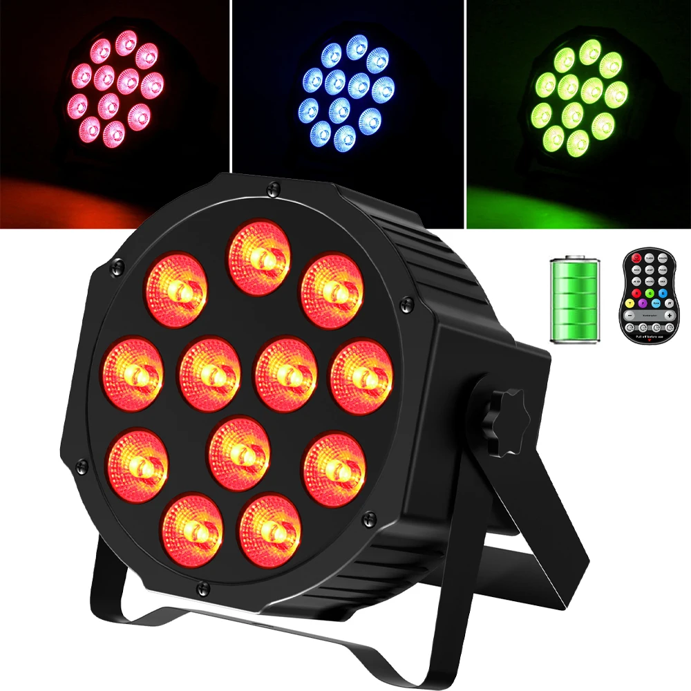 

Rechargeable Par Light RGBW 4IN1 LED Uplights Battery Powered Stage Lights DMX Control DJ Disco Party Show Light for Wedding Bar