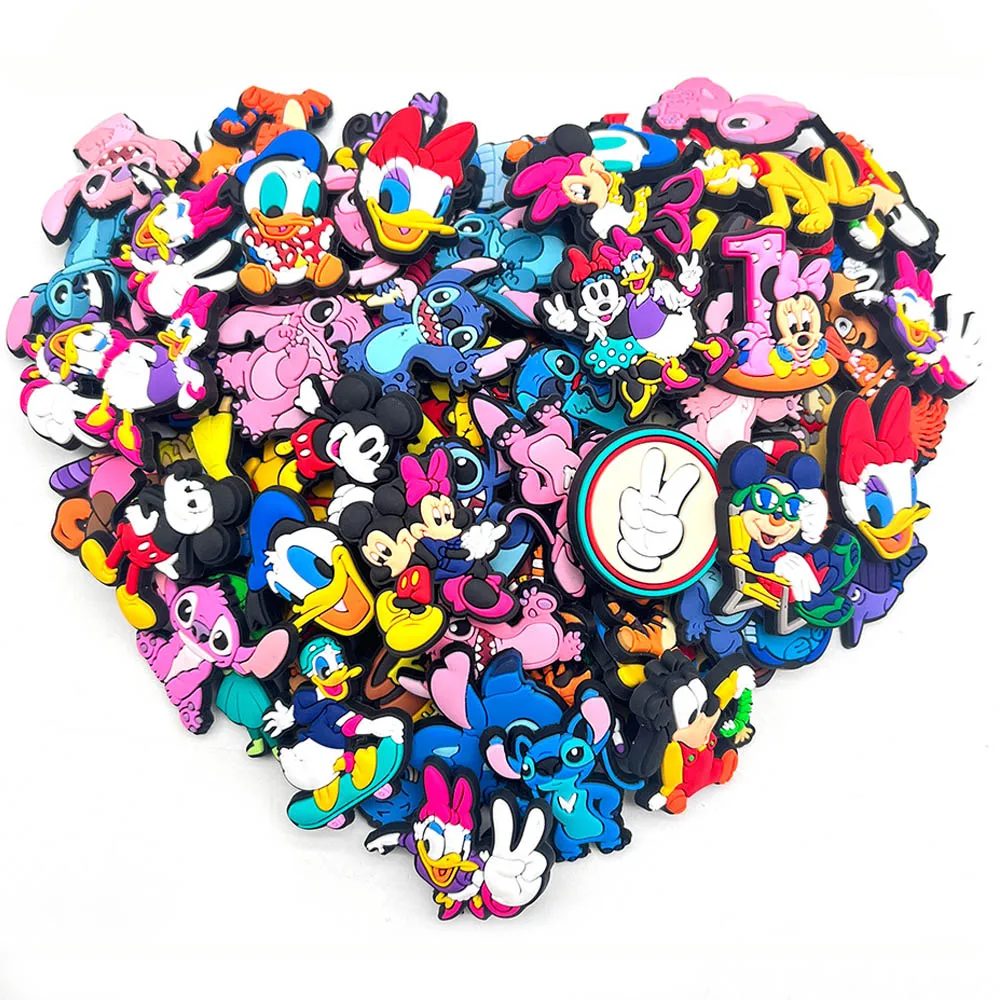 10/20/30/50/80/100pcs Random Cartoon Series Shoe Charms Set For Bag Bubble Slides Sandals, PVC Shoe Decorations  Accessories