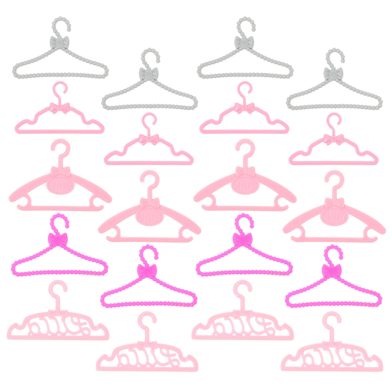 

50 Pcs Coat Hangers Small Dolls Holder Baby Clothes Support Rack Clothing Dress Holding Plastic