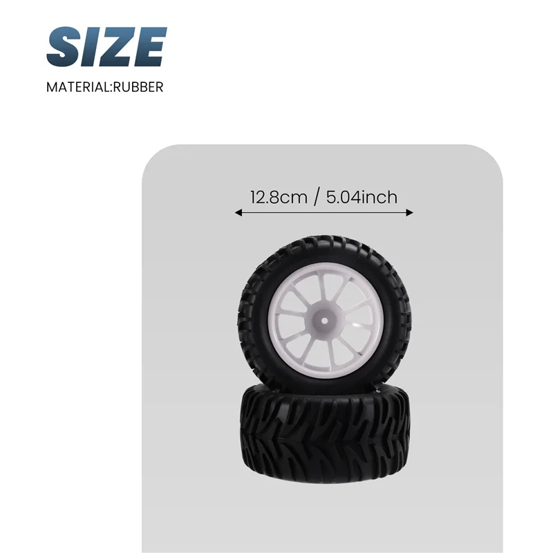 A84G-128MM 1/10 RC Monster-Truck Buggy-Tire Tyre Wheel Foam Inserts 12Mm Hex For Traxxas/Arrm /Redcat/HSP/HPI/Tamiya/Kyosho