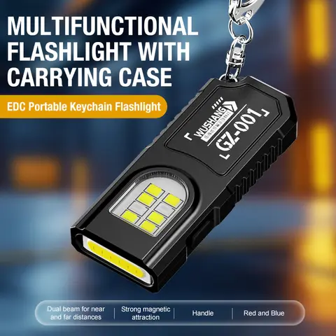 Portable Keychain LED COB Flashlight USB Rechargeable Torch with Pen Clip Powerful Mini Outdoor Working Lantern with Magnetic