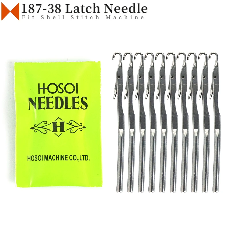 10 PCS 187-38 Latch Needles For 38,318 Shell Stitch Machine