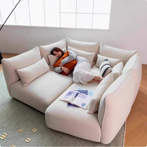 

Italian minimalist cream style fabric amusement park sofa living room 2025 new free combination module small apartment