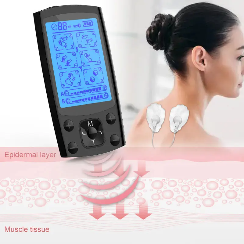 Electric TENS Muscle Stimulator Dual Channel EMS Electric Massager 24 Modes For Full Body Massage Muscle Pain Relief Relaxation