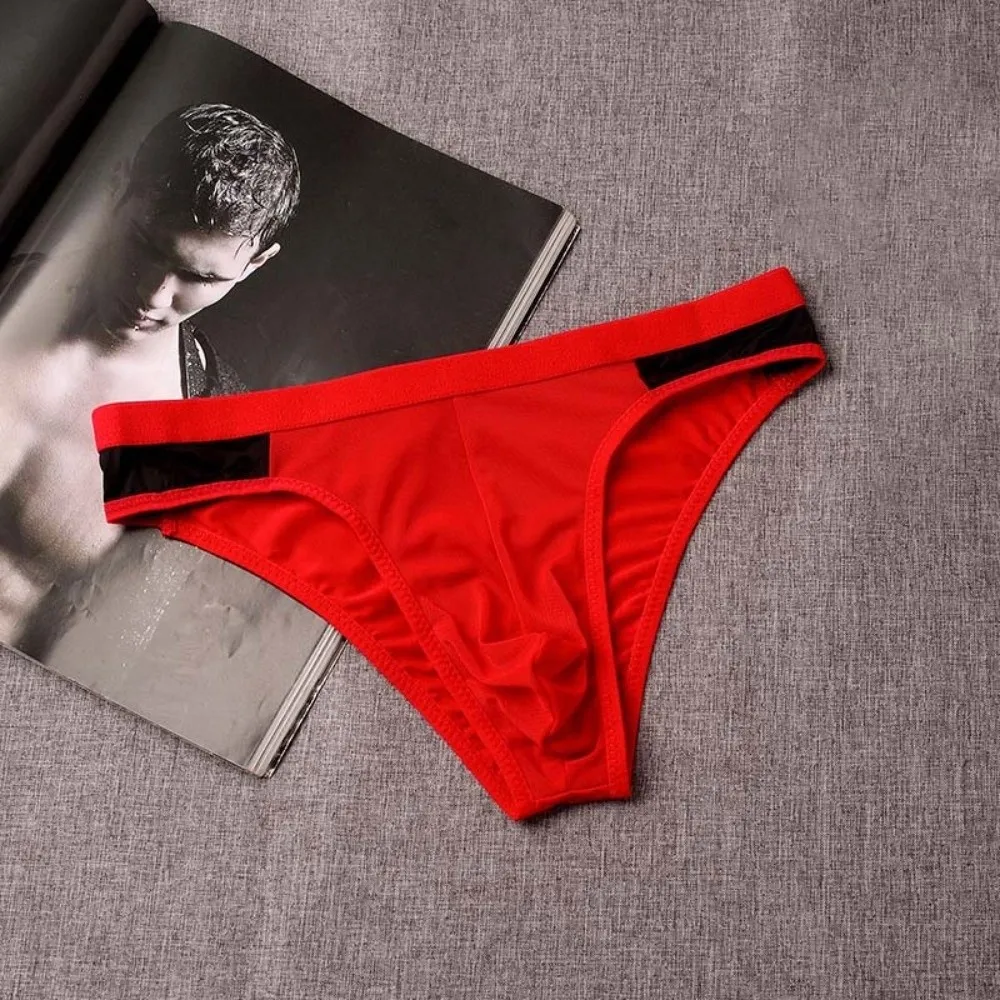 Lingerie Mesh Triangle Panties Transparent Breathable Men Thin Briefs Low Waist Thin Soft Underwear for Men Spring Summer