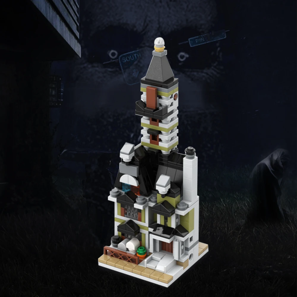 Gobricks MOC Modular 10273 Haunted House Building Block set Forest Night Street View Terror House Brick Toys Halloween brick toy