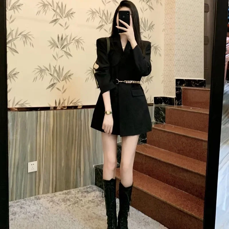 New cool style women's clothing High cold style Versatile temperament Goddess style High-end high-grade feeling suit dress woman