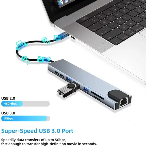 USB 3.0 Type C HUB USB C Docking Station to HDMI 4K 30HZ Type C to RJ45 100Mbps Ethernet Adapter VGA Extender Headphone PD 100W - Image 3