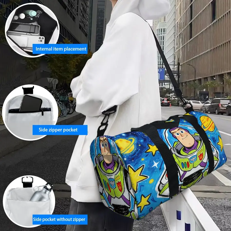 

Сумка-тоут Disney Buzz Lightyear, дорожная сумка, спортивная сумка, сумка через плечо, высокое качество, большая вместимость, модный подарок, повседневная