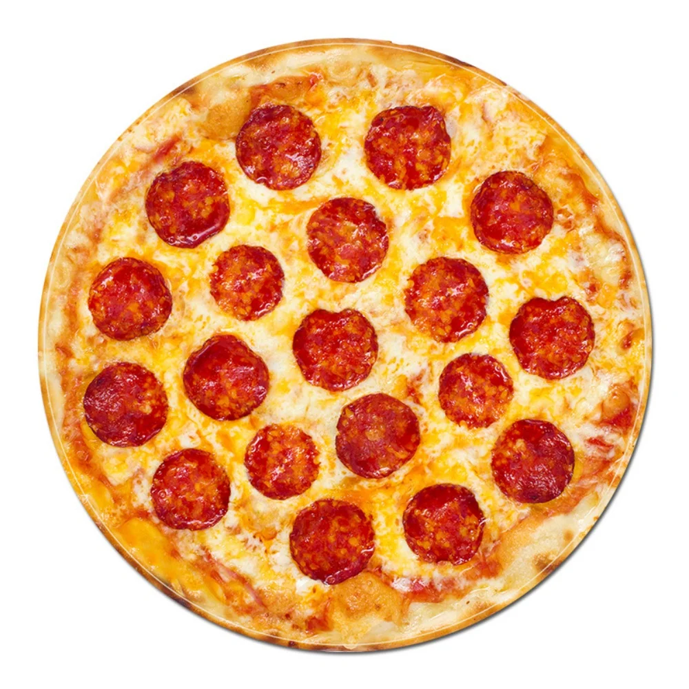 

Funny Sausage Pizza Round Carpet Super Soft Carpet Non-slip Living Room Bedroom Kitchen Area Rug Door Mat Love Gift Home Decor