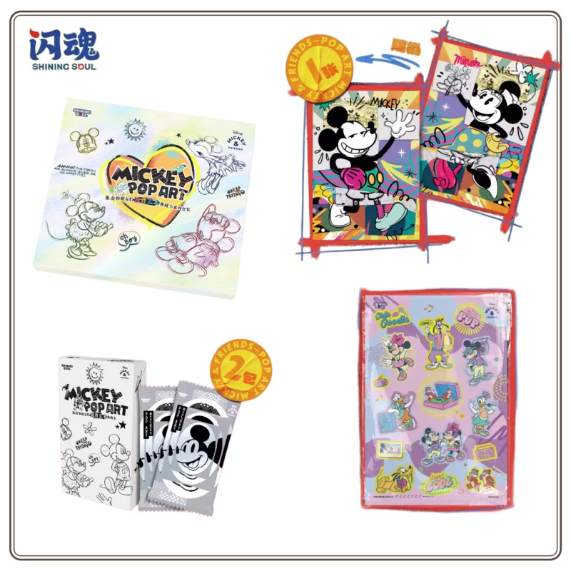 Original SHININGSOUL Disney Mickey and Friends Pop Art Collection Card Gift Box Anime Peripheral Collection Card Gift Box