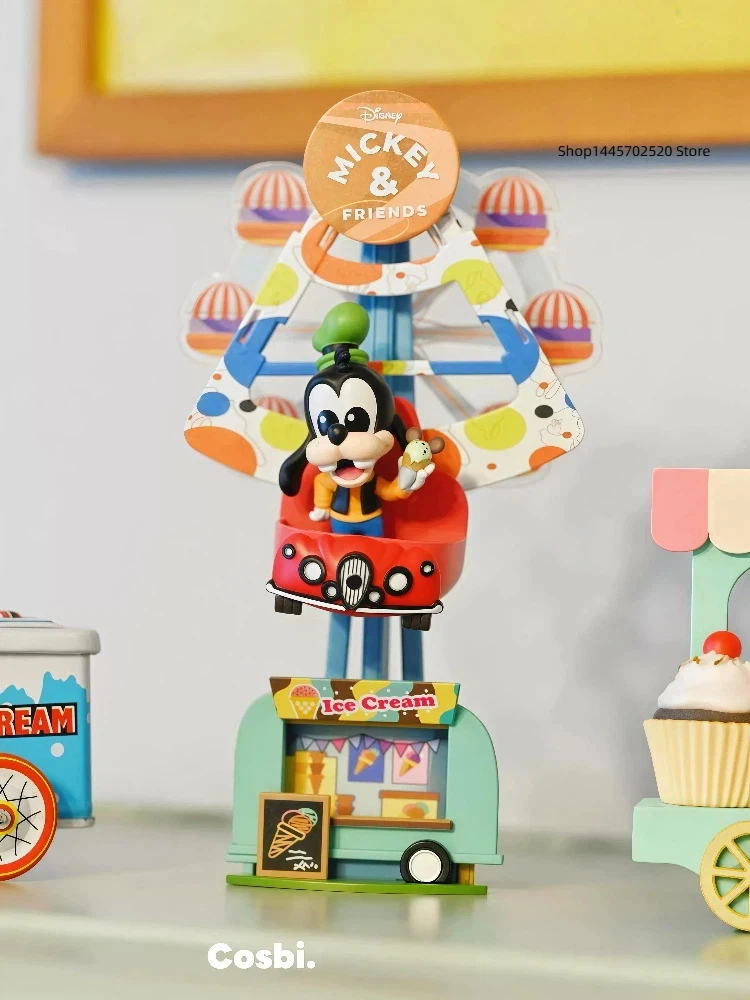 Disney Cosbi Mickey & Amigos Roda Gigante Caixa Surpresa Figuras Miniatura Montáveis Decoração de Casa Colecionável Conjunto Completo
