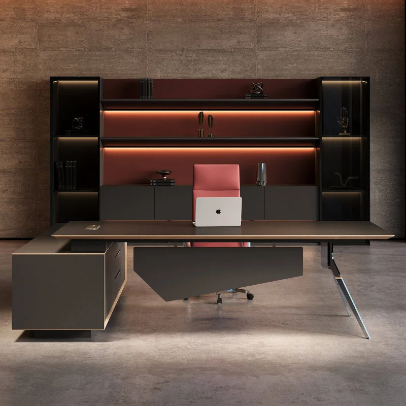 desk, light luxury, high-quality, simple modern executive desk, office CEO manager desk, office desk and chair set