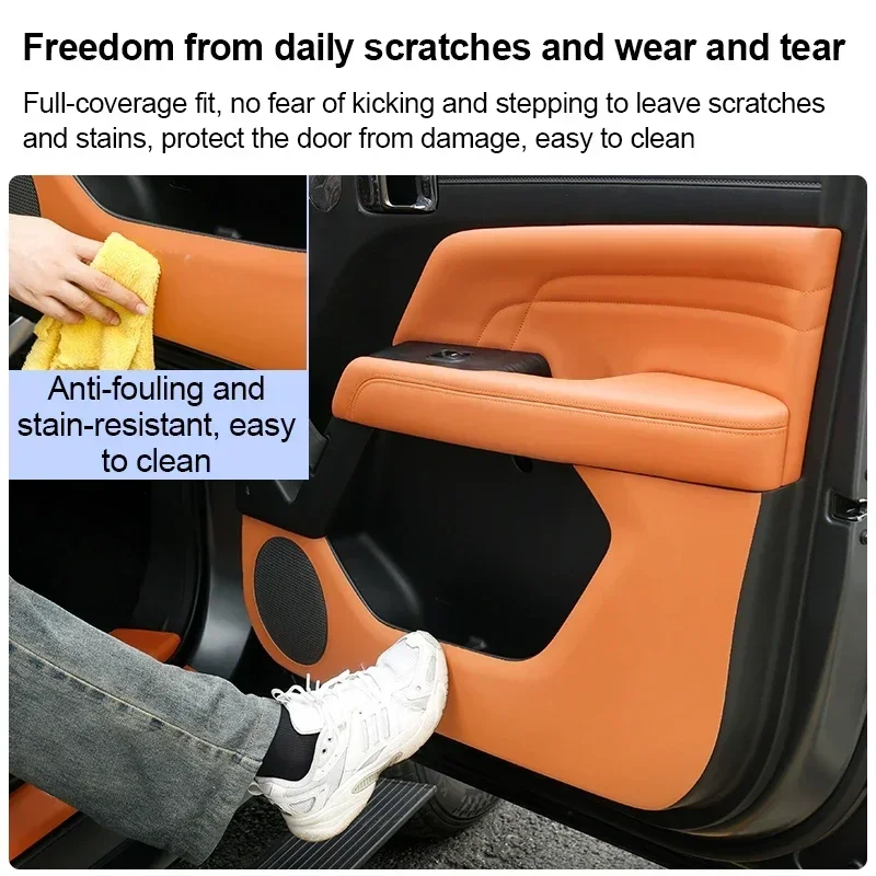 

Car Door Leather Protector Stickers For Leapmotor T03 2024 2025 Anti Kick Pad Film Scratch Mat Cover Auto Interior Accessories