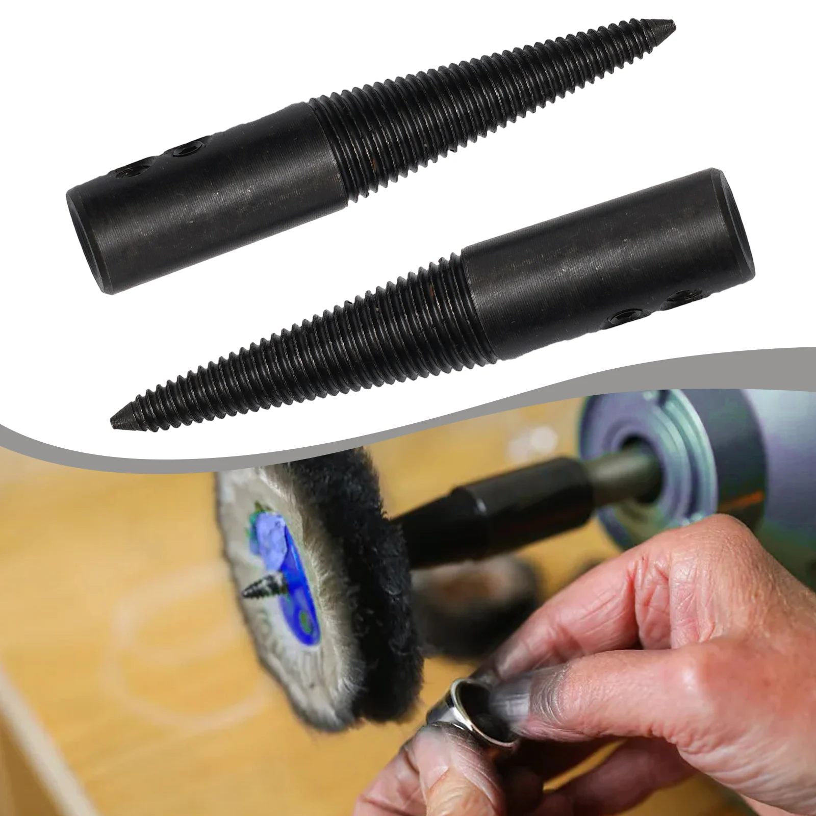 

2pcs 8mm Polishing Spindle Grinding Adapter Tapered Nose Left Right Shaft Abrasive Tools Pigtail Wheels Rod Set