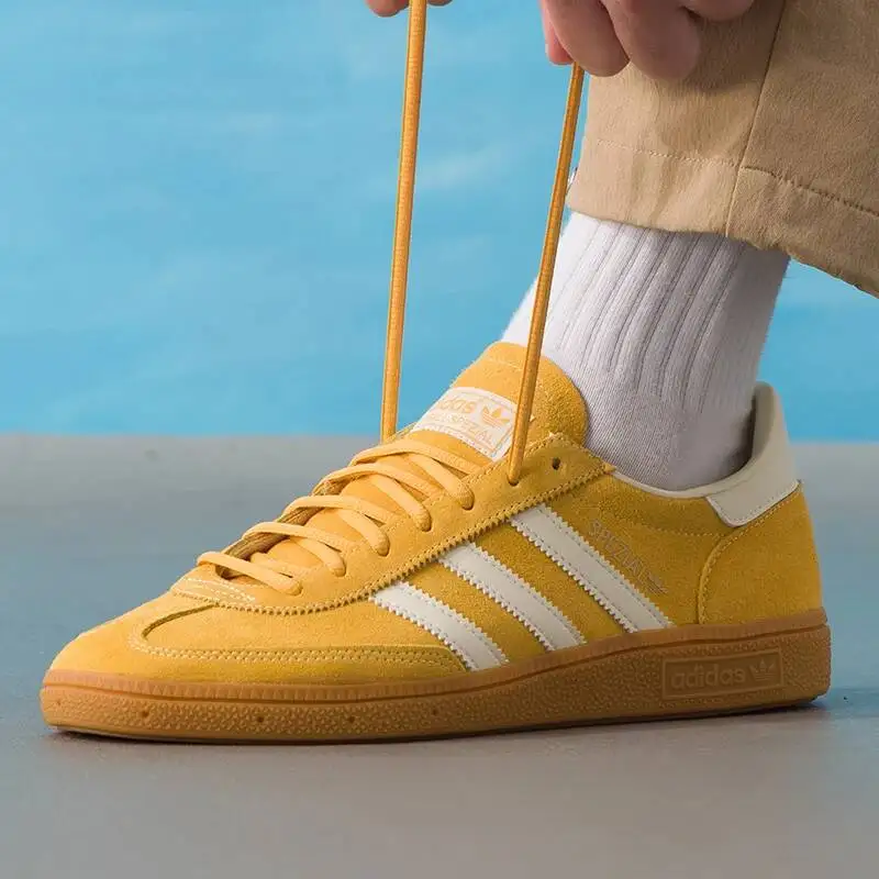 Adidas IF7088 Yellow Retro Low Top Sneakers Suede Leather Gum Rubber Outsole Daily Casual Walking Shoes