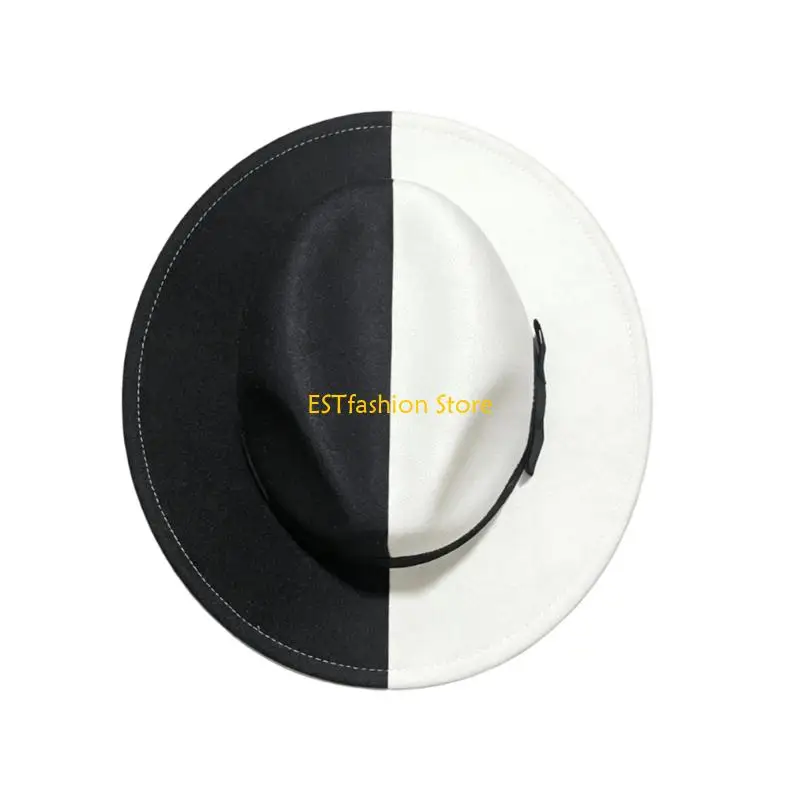 Y5GC Double Color Cloche Hat Top Hat Classical Gentleman Design Multiple Occasion