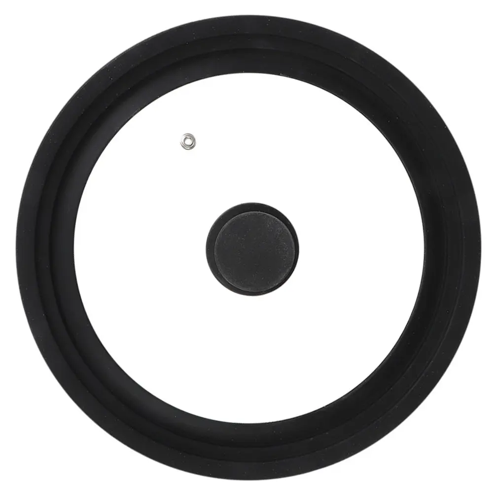 1Pcs Universal Toughened Glass Pot Lid with Heat Resistant Silicone Seal Round Knob Anti Scald Visible Cook Cover Kitchen Gadget