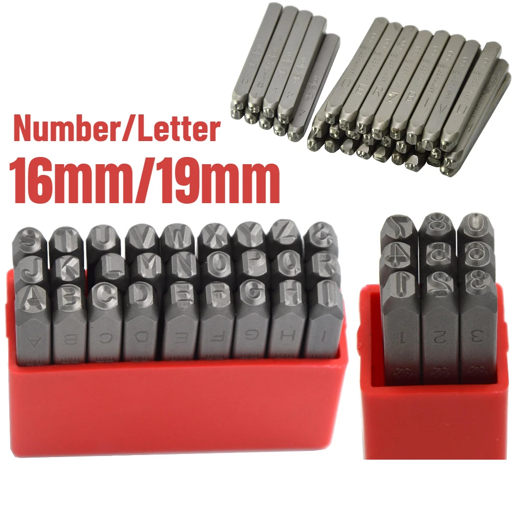 

16mm/19mm Steel Stamp Uppercase Letters or Number Hand Stamping Character Mark Code Alphabet Punch Metal Jewelry Plate Leather