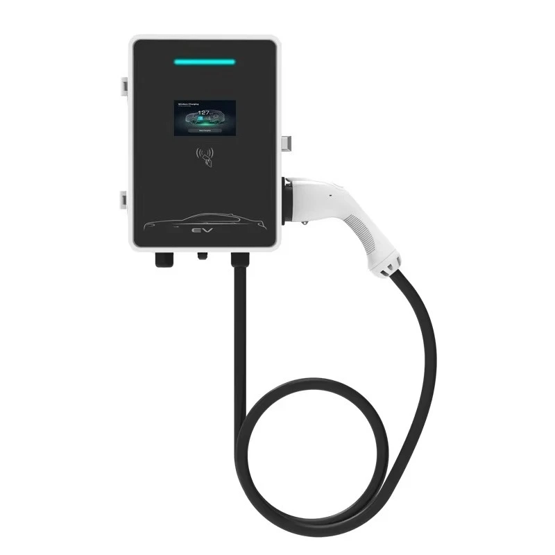 7Kw 32A Home Commercial Ev Charging Station 220V Ac Wall Mounted Electric Vehicle Charger With Rfid Display Type 2 Ip54