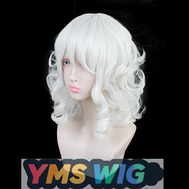 【YMS WIG】วิกคอสเพลย์ Helltaker Hell's Pickup King Modius สีขาว แบบลอน ไม่มีอุปกรณ์เสริม เช่น แตร