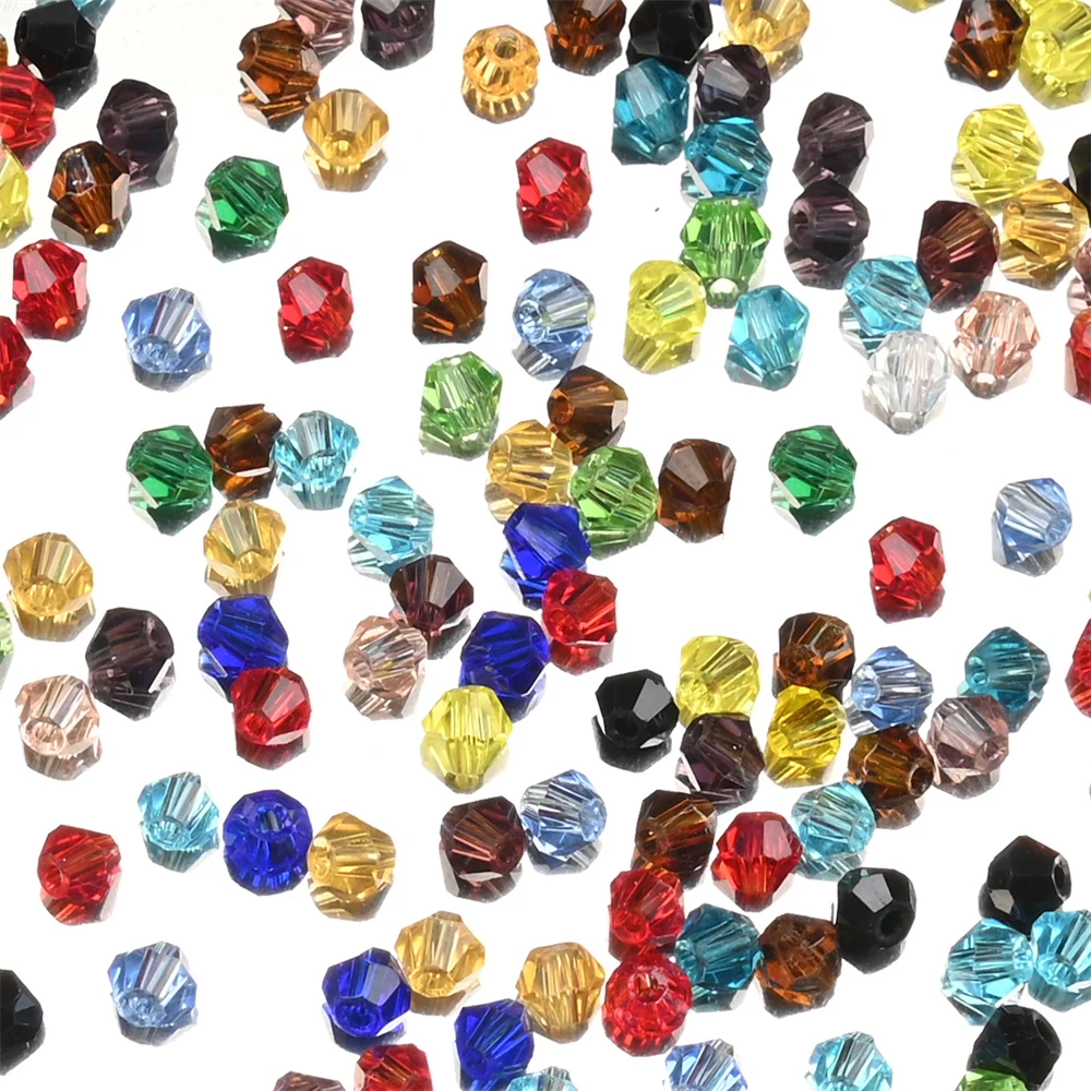 3 4mm Czech Glass Bicone Beads for Jewelry Making Faceted Briolette Crystal Glass Loose Spacer Beads Wholesale