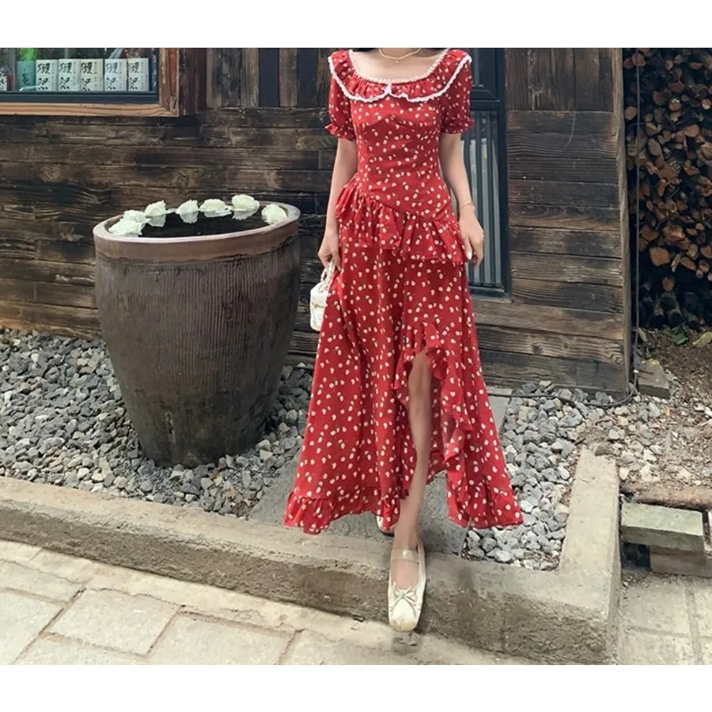 

Elegant Vintage Chic slash neck print Slim Beach Dresses Evening High Street Plus Size Clothing women clothing