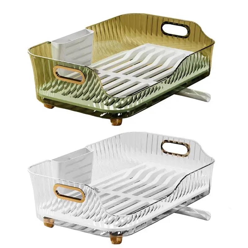 

Dish Drying Rack Large Rust-Proof Dish Drainer with Utensil Holder Basket Countertop Dinnerware Organizer kitchen accessories